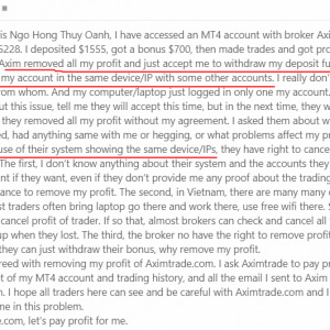 霸王条款！在Aximtrade只能亏不准赚！