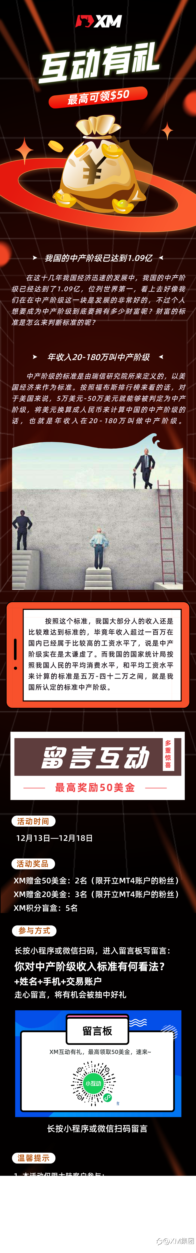 XM互动有礼(第23期)-最高可领取$50赠金(12月13日 -12月18日)