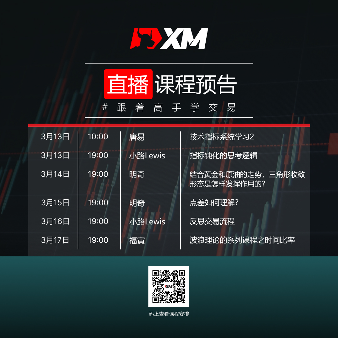 XM中文在线直播课程，本周预告（3/13-3/17）